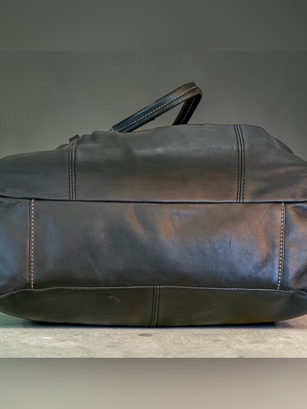 Classic Coach Black Leather Hobo Crossbody Tote - Picture 10 of 16